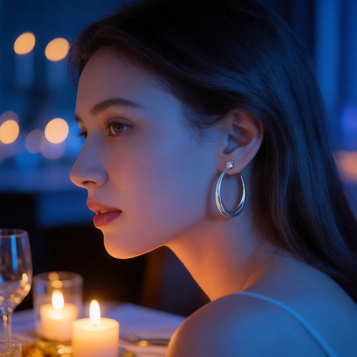 Chunky Hoop Stud Earrings