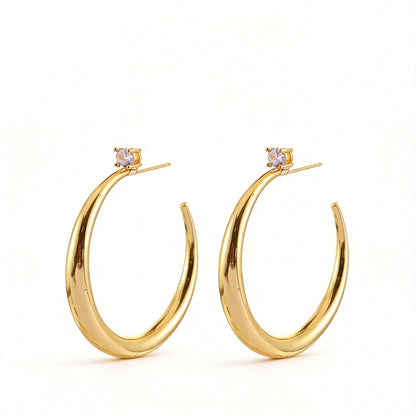 Chunky Hoop Stud Earrings