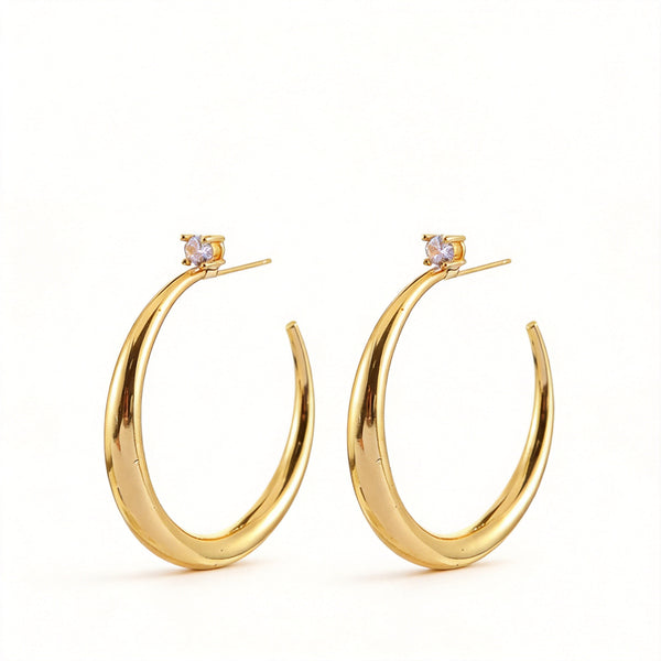 Chunky Hoop Stud Earrings