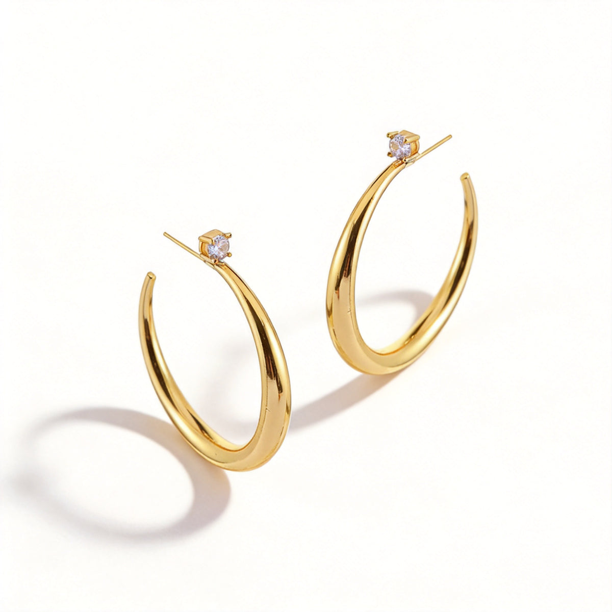 Chunky Hoop Stud Earrings