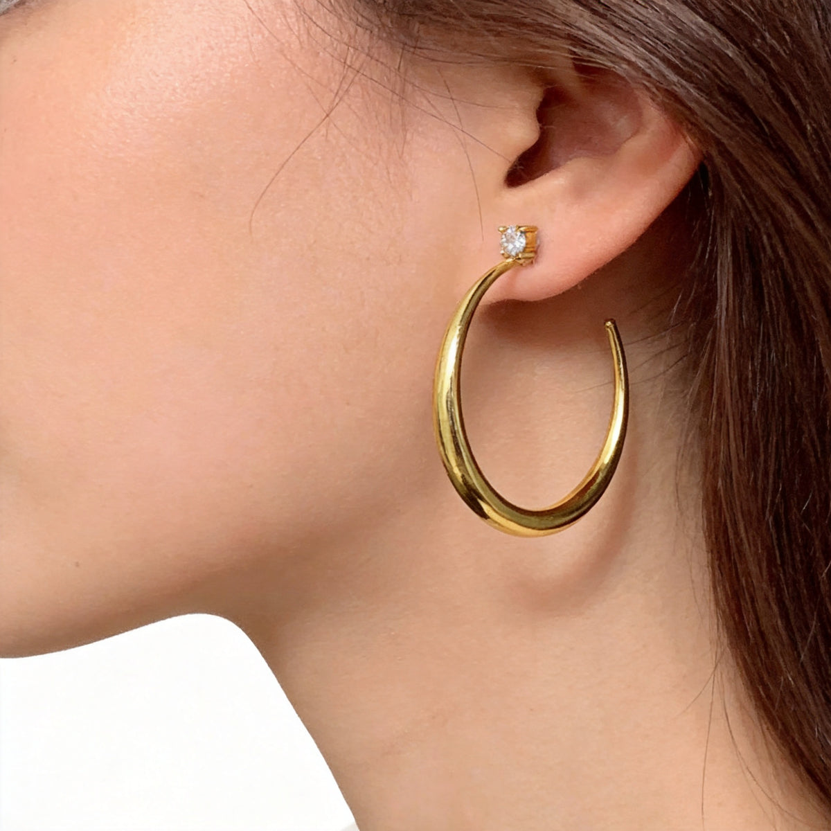 Chunky Hoop Stud Earrings