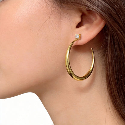 Chunky Hoop Stud Earrings