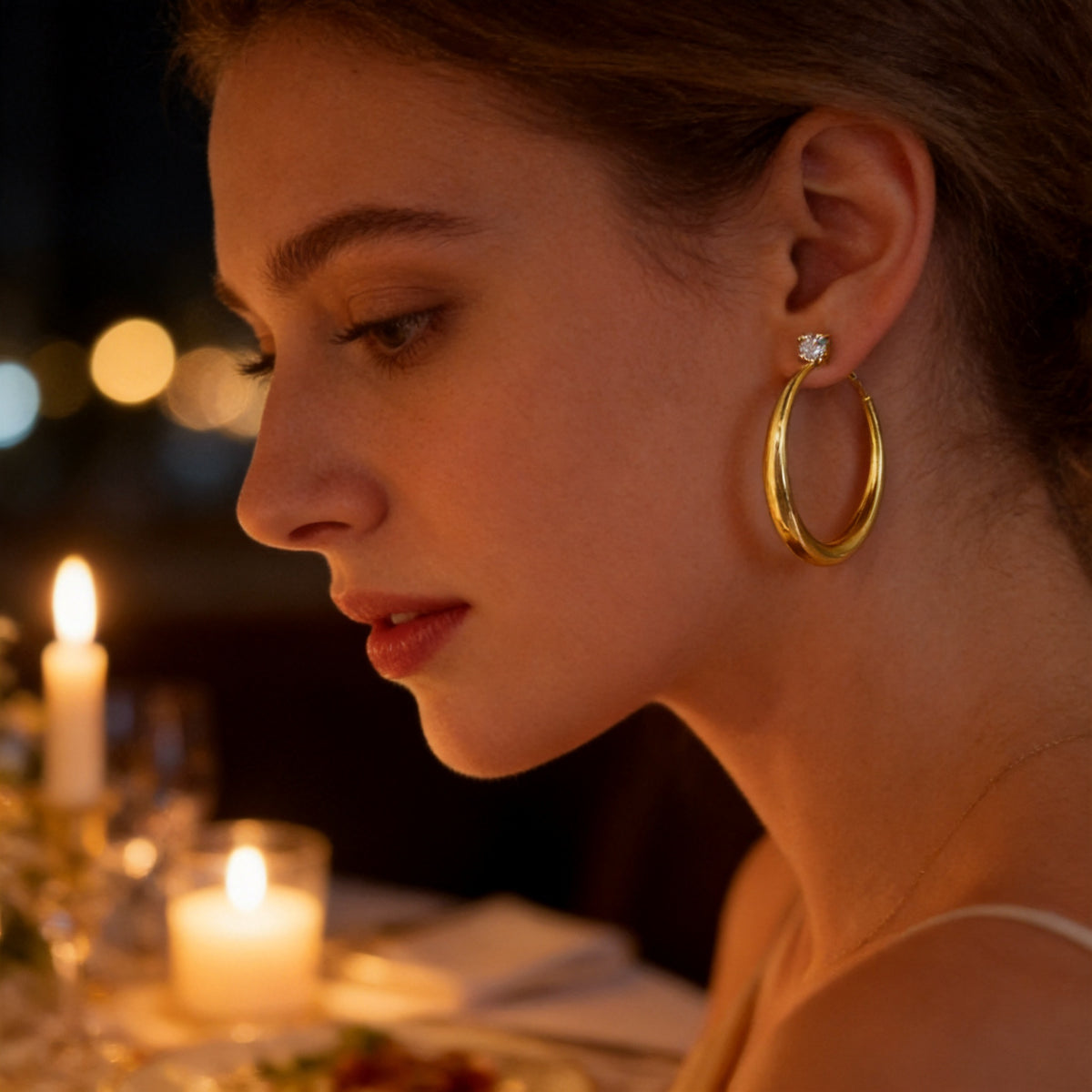 Chunky Hoop Stud Earrings