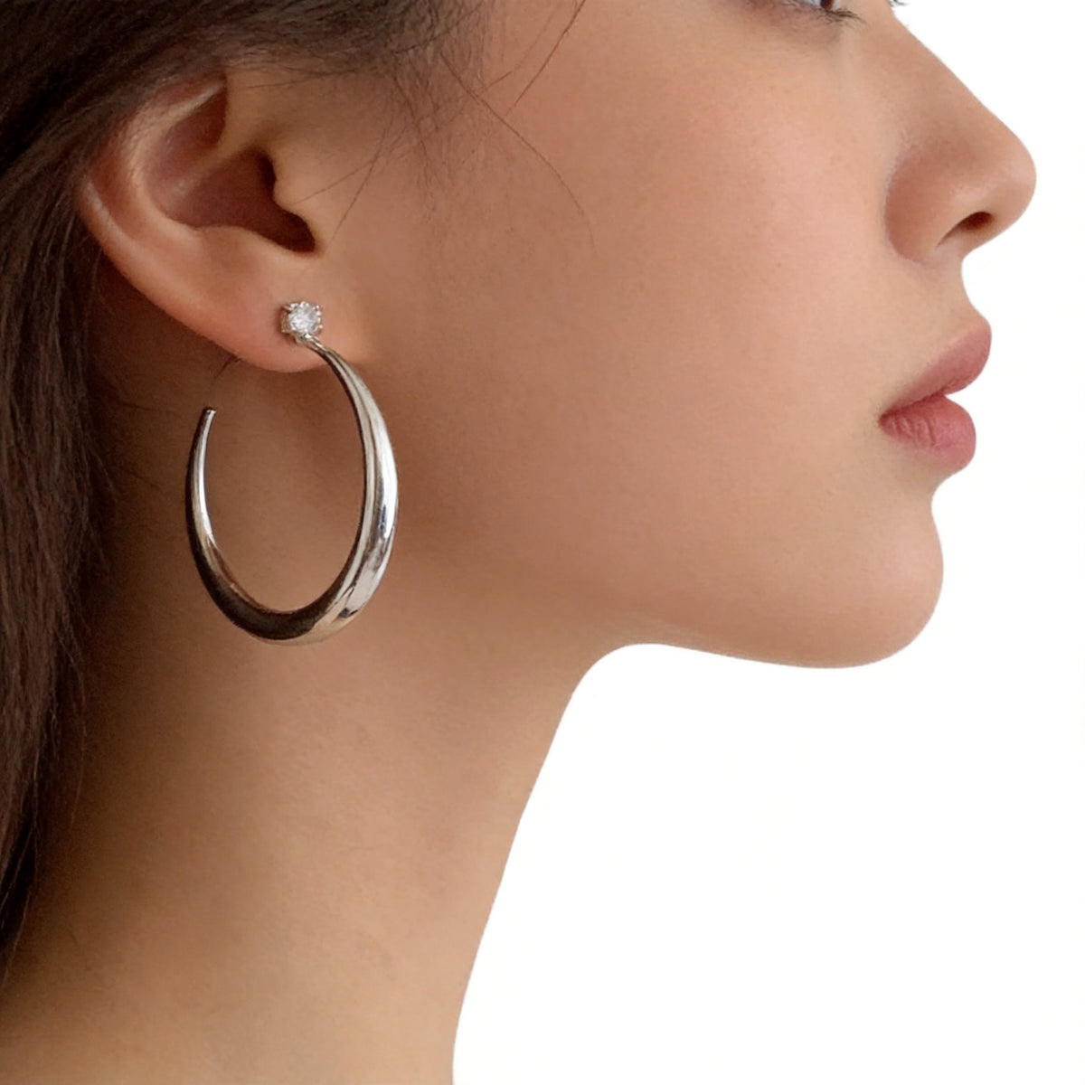 Chunky Hoop Stud Earrings