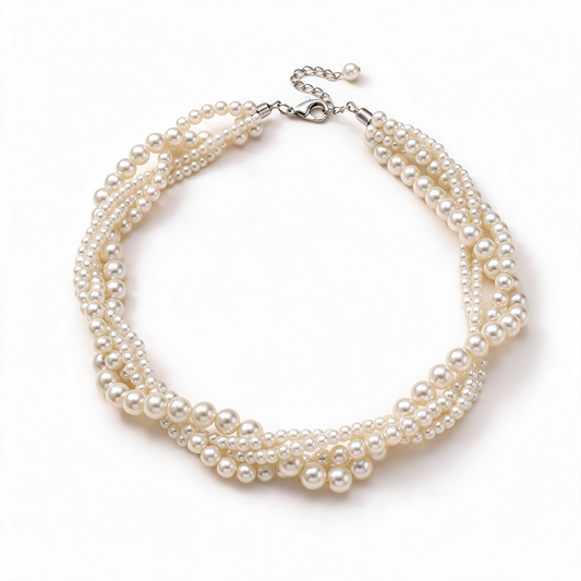 Grace Chunky Layered Faux Pearl Statement Necklace