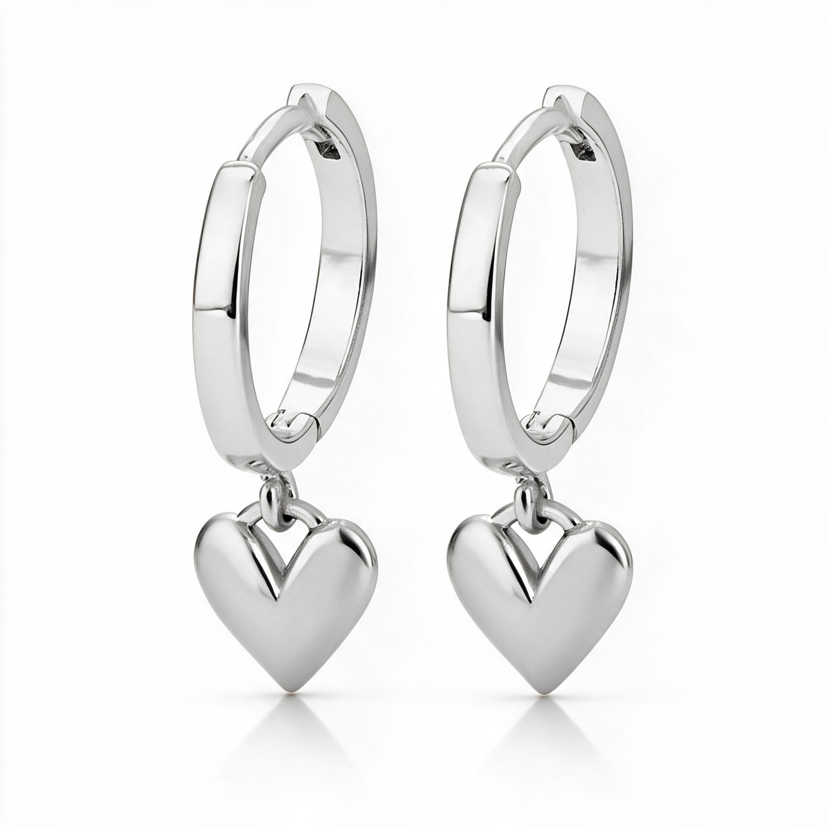 Heart Hoop Drop Earrings