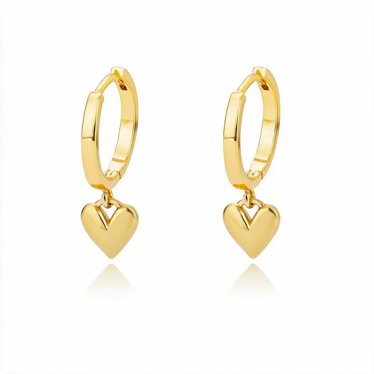 Heart Hoop Drop Earrings