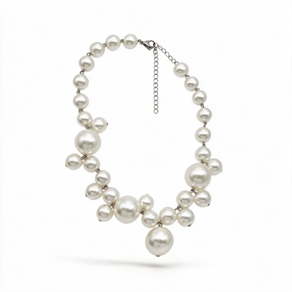 Olivia Chunky Faux Pearl Statement Necklace