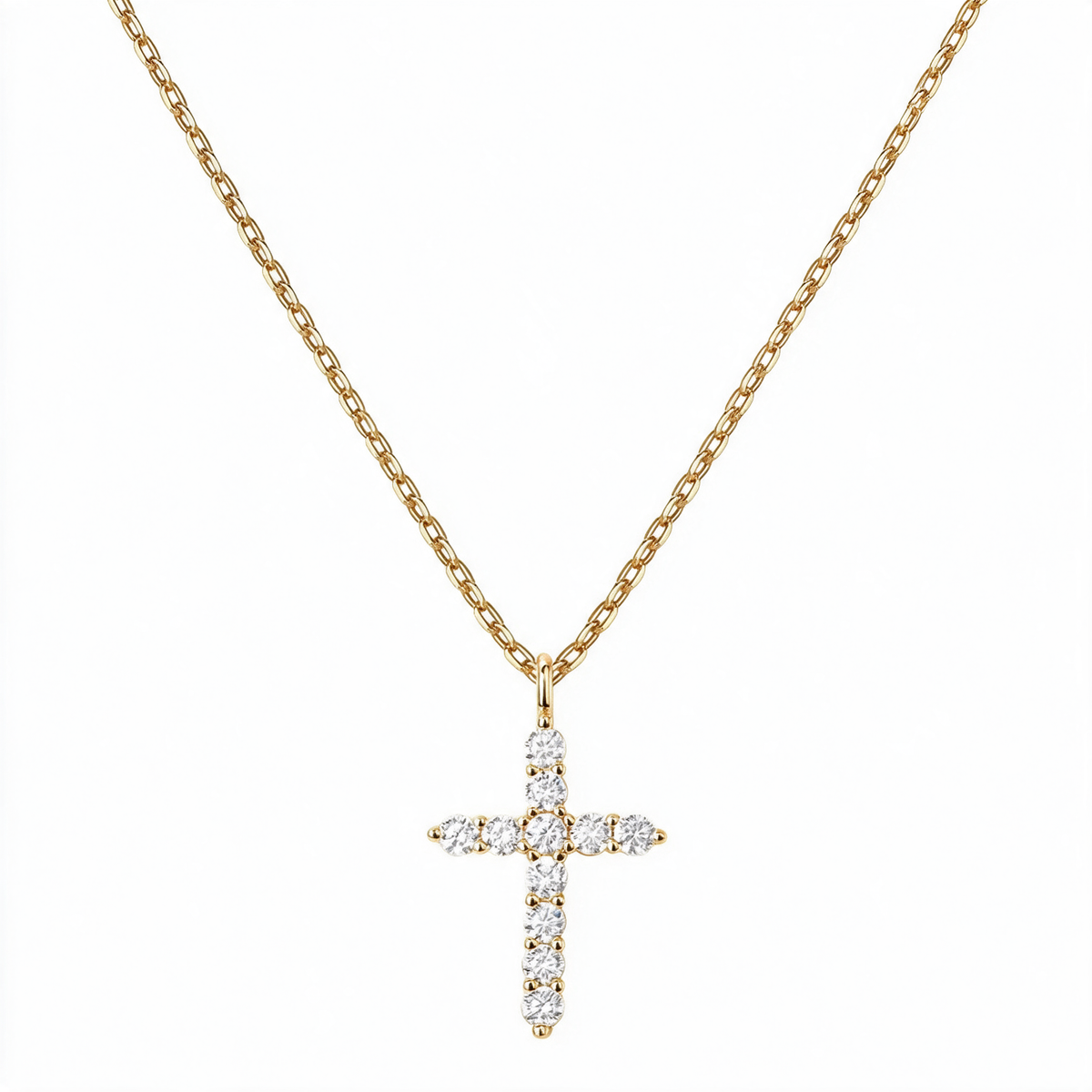 Cubic Zirconia Cross Necklace