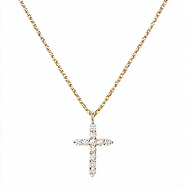 Cubic Zirconia Cross Necklace