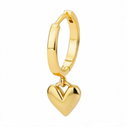 Heart Hoop Drop Earrings