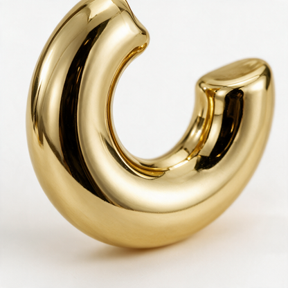 Thick Round Chunky Hoop Earrings