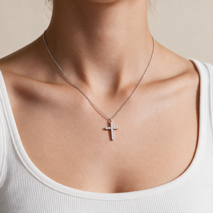 Cubic Zirconia Cross Necklace