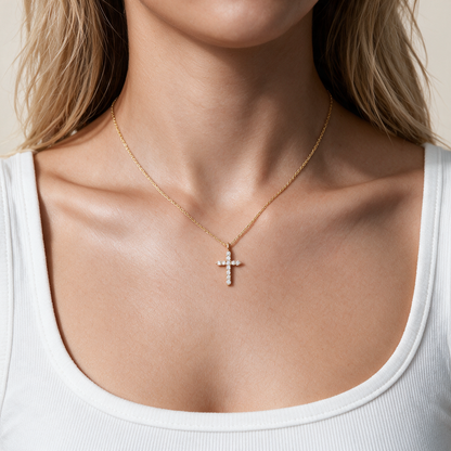 Cubic Zirconia Cross Necklace