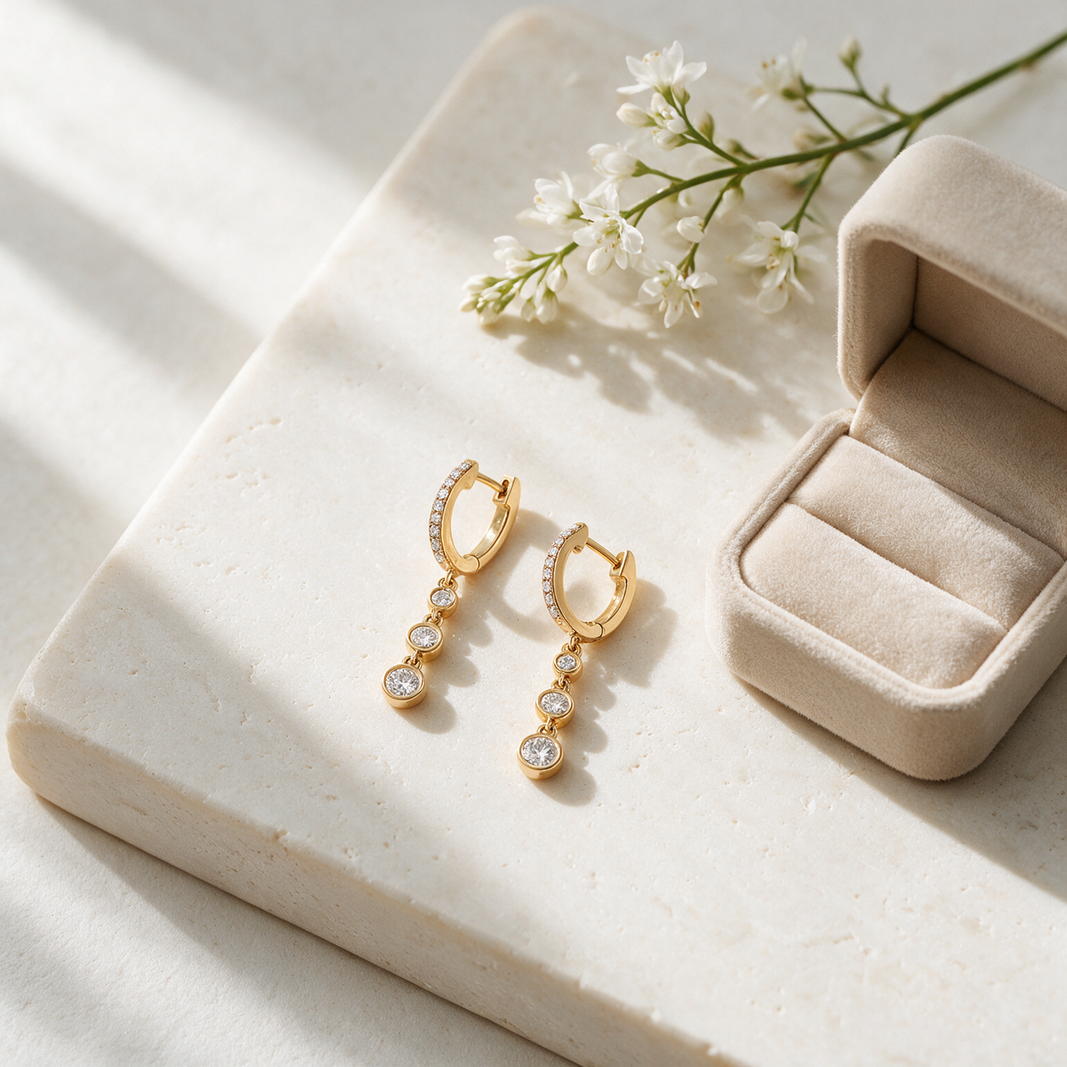 Dangle Drop Hoop Earrings
